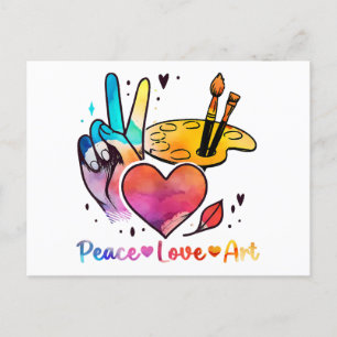 Art Teacher Peace Love Art For Artists And Painter Postcard