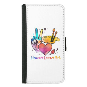 Art Teacher Peace Love Art For Artists And Painter Samsung Galaxy S5 Wallet Case