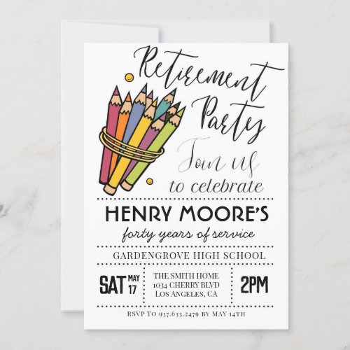 Art Teacher Retirement Party Invitation