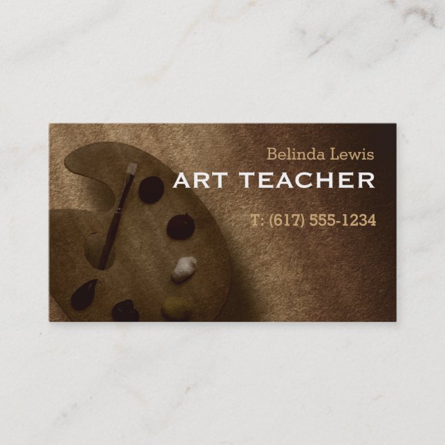 Art Teacher | Sepia Business Card (Front)