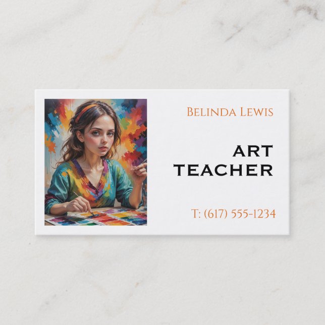 Art Teacher | Sepia Business Card (Front)