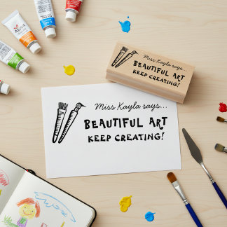 Art Teacher Supportive Praise Wooden Art Stamp