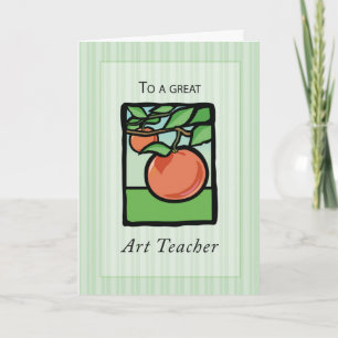 Art Teacher Thank You, Apple Letterpress Thank You Card