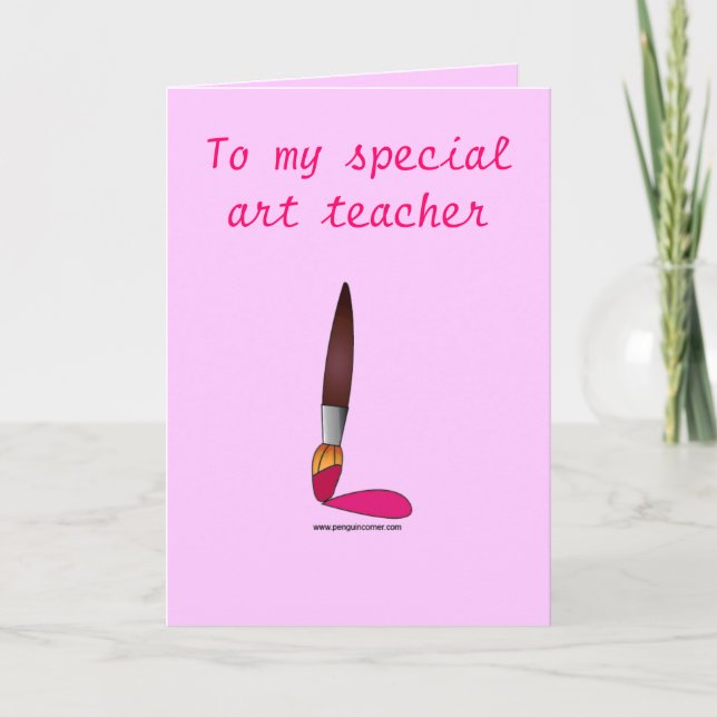 Art Teacher Thank You with Paintbrush (Front)
