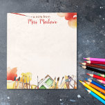 Art Teacher Watercolor Paint Supplies Appreciation Notepad<br><div class="desc">Indulge the creativity of the incredible art educators in your life with our colorful Art Teacher Appreciation Notepad! Specially designed for art teachers, this notepad boasts a charming border featuring watercolor blotches, whimsical paint brushes, and an array of paint colors, creating a delightful canvas at the bottom of each page....</div>