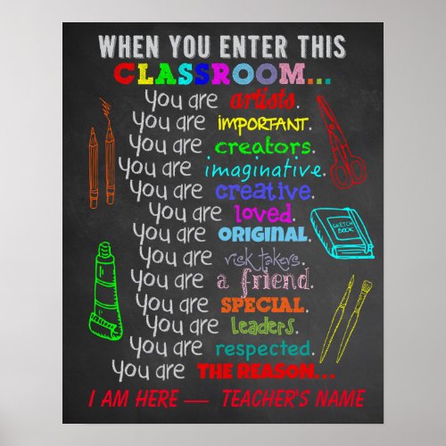 Art Teacher _ When You Enter This Classroom Rules Poster