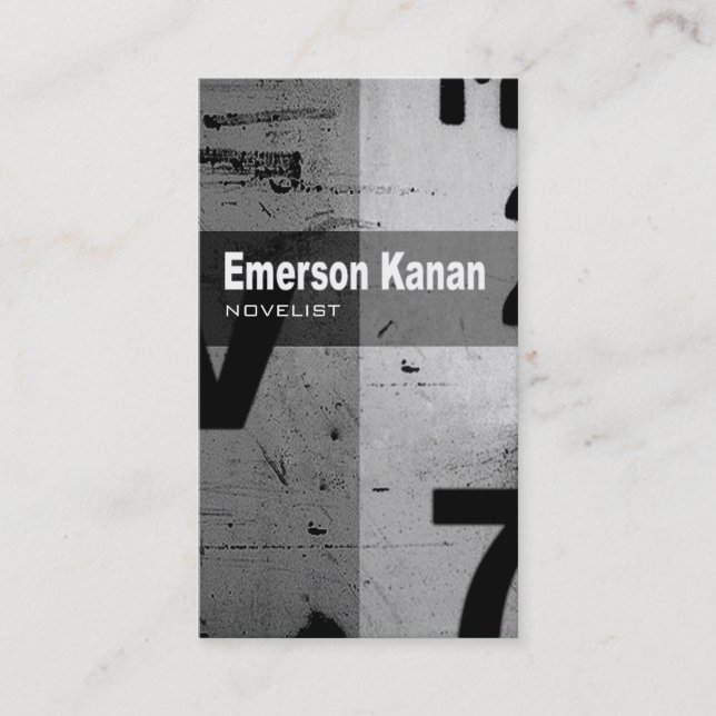 Art Tech Business Card "Novelist Author Writer" (Front)