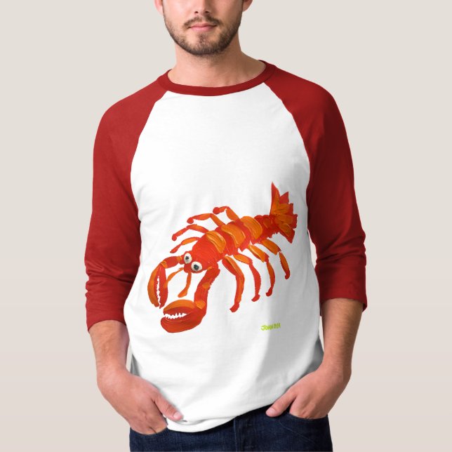 Art Tee-Shirt: Large Red Lobster T-Shirt (Front)