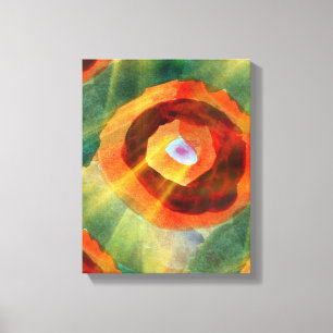 art texture abstract water green, orange, circle canvas print