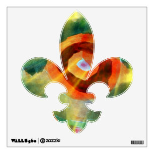 art texture abstract water green, orange, circle wall sticker