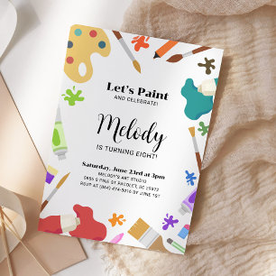 Art Theme Painting Birthday Party Invitation