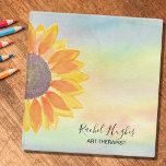 Art Therapist<br><div class="desc">This Art Therapist Binder is decorated with a yellow sunflower on a watercolor background.
Easily customizable.
Use the Customize Further option to change the text size, style, or color.
Because we create our artwork you won't find this exact image from other designers.
Original Watercolor © Michele Davies.</div>