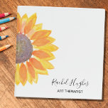 Art Therapist 3 Ring Binder<br><div class="desc">This simple and stylish Art Therapist Binder is decorated with a yellow watercolor sunflower.
Easily customizable.
Use the Customize Further option to change the text size,  style,  or color.
Because we create our artwork you won't find this exact image from other designers.
Original Watercolor © Michele Davies.</div>