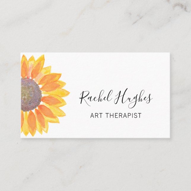Art Therapist Sunflower Business Card (Front)