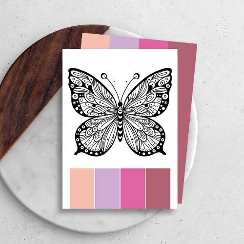 Art Therapy Coloring Cards Butterfly