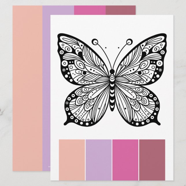 Art Therapy Coloring Cards Butterfly (Front/Back)