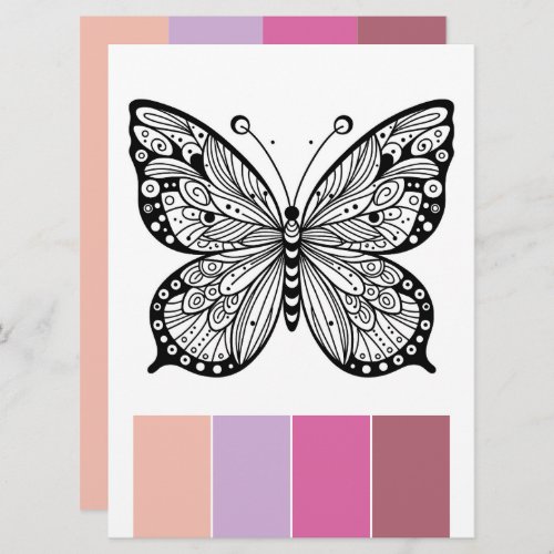 Art Therapy Coloring Cards Butterfly