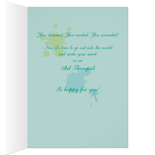 Art Therapy Graduation Congratulations, AT  Hat (Inside (Right))