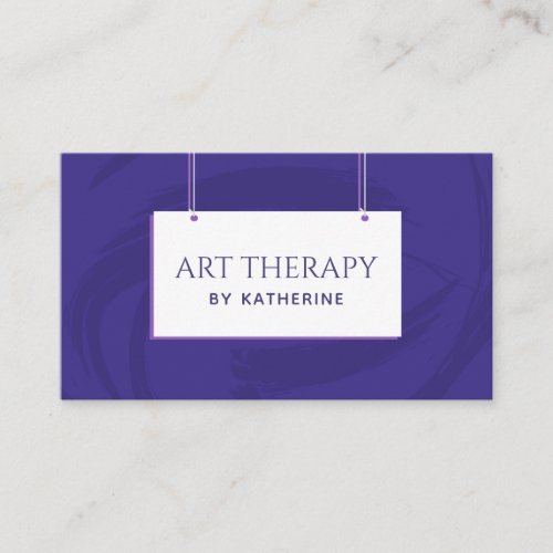 Art Therapy Psychotherapy Simple Minimalist Purple Business Card