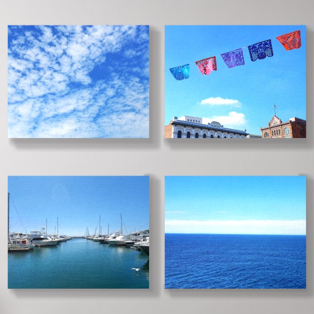 Art Through Lens - Blue Wall Art  Foam Core Photo Tile (Front Set)