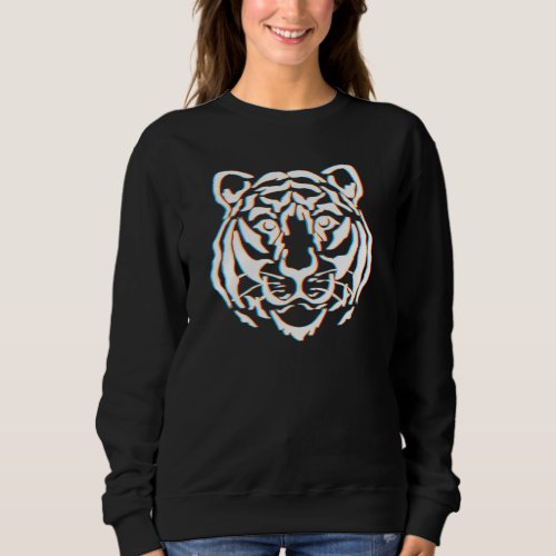 Art Tiger Face Line Draw Year Of Tiger Chinese Zod Sweatshirt