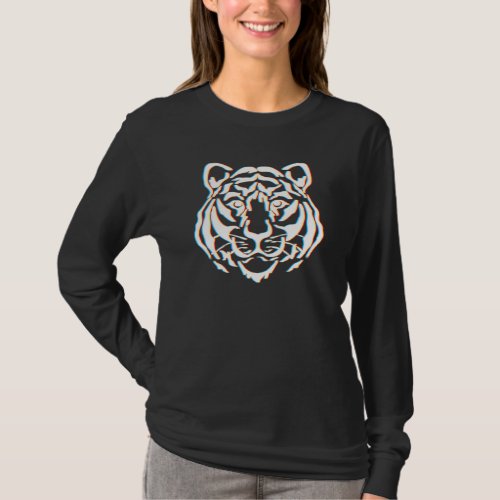 Art Tiger Face Line Draw Year Of Tiger Chinese Zod T_Shirt