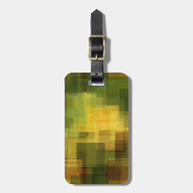 art vintage colorful abstract geometric 2 luggage tag (Front Vertical)
