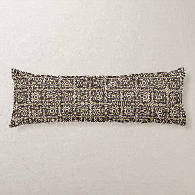 Art vintage damask pattern, golden body pillow (Front)