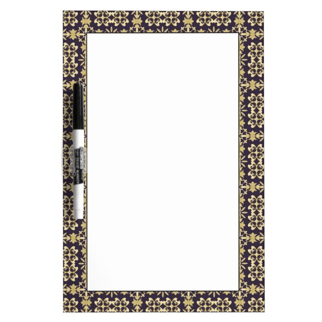 Art vintage damask pattern, golden Dry-Erase board (Front)