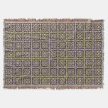 Art vintage damask pattern, golden throw blanket