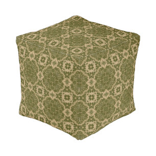 Art vintage damask pattern pouf