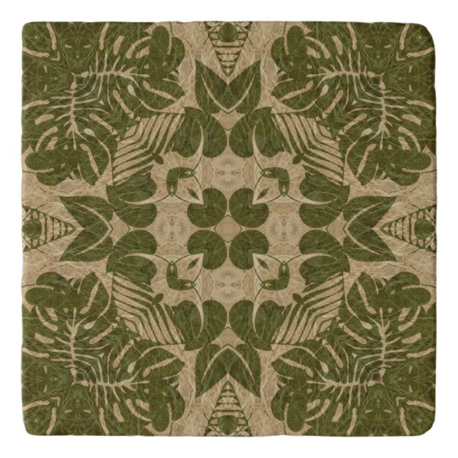 Art vintage damask pattern trivet (Front)