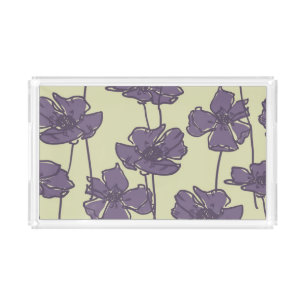 Art vintage floral pattern background acrylic tray
