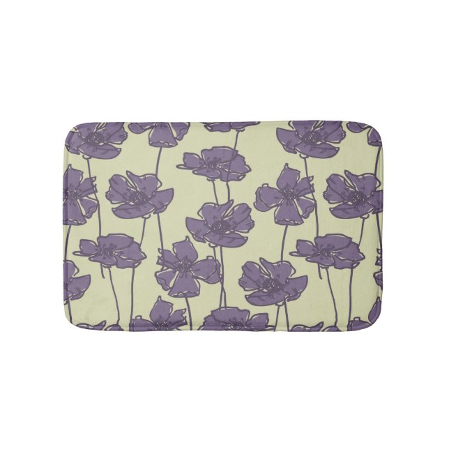 Art vintage floral pattern background bathroom mat (Front)