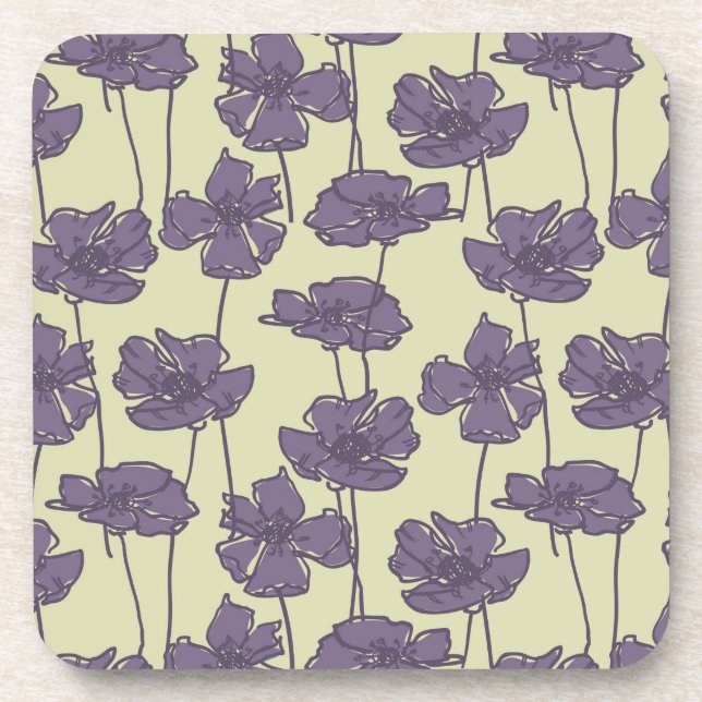 Art vintage floral pattern background beverage coaster (Front)