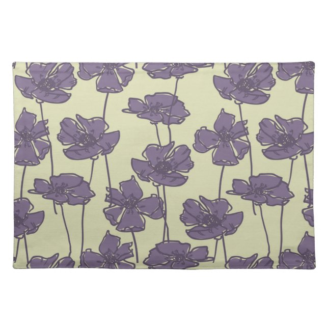 Art vintage floral pattern background placemat (Front)