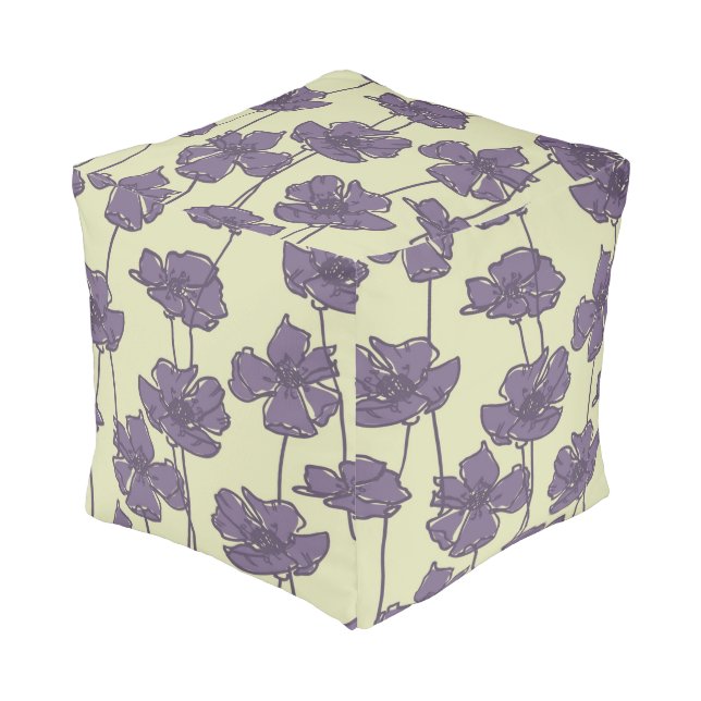 Art vintage floral pattern background pouf (Angled Front)