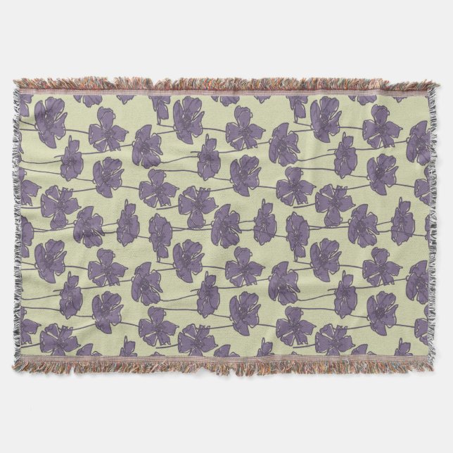 Art vintage floral pattern background throw blanket (Front)