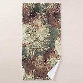 art vintage watercolor and graphic colorful floral bath towel