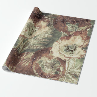 art vintage watercolor and graphic colorful floral wrapping paper