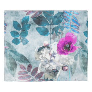 art vintage watercolor colorful floral seamless pa duvet cover