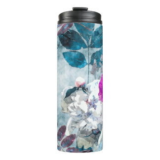 art vintage watercolor colorful floral seamless pa thermal tumbler