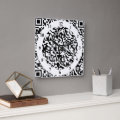 Art Wall Clock with QR Code - Modern | Zazzle