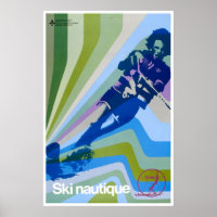 Art Water Skiing Retro Poster Print Vintage Home