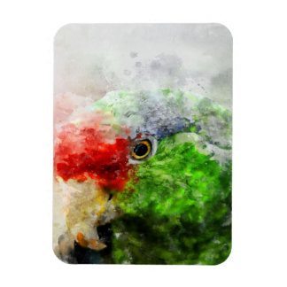 Art Watercolor Parrot Green Parakeet Gift Magnet