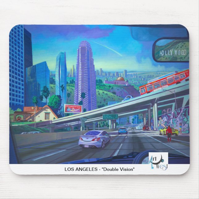 Art West MOUSEPAD - Los Angeles Double Vision (Front)