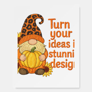 Art  🎨 Whimsical Autumn Gnome   A charming design Foam Board