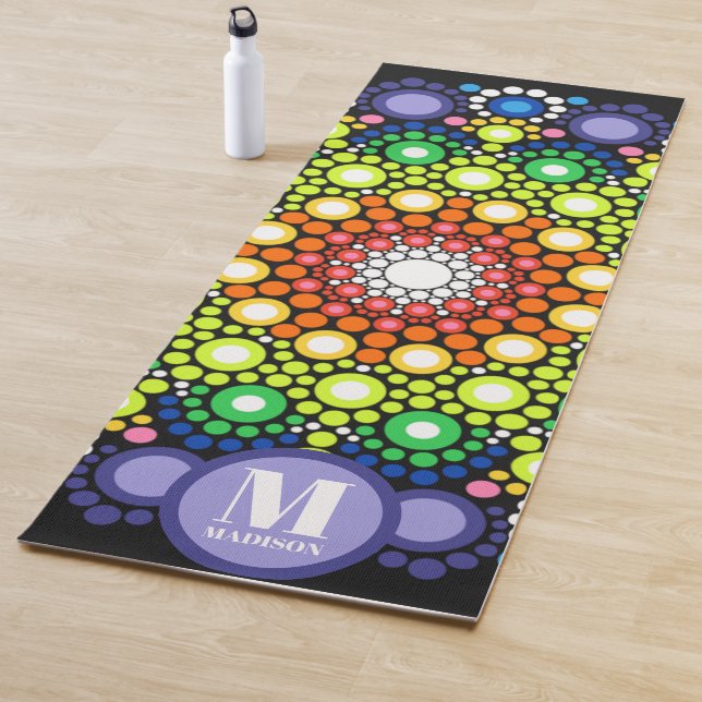 Art With Points Beautiful Mandal Custom Name Yoga  Mat (In Situ)