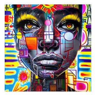 Art Woman Face Colorful