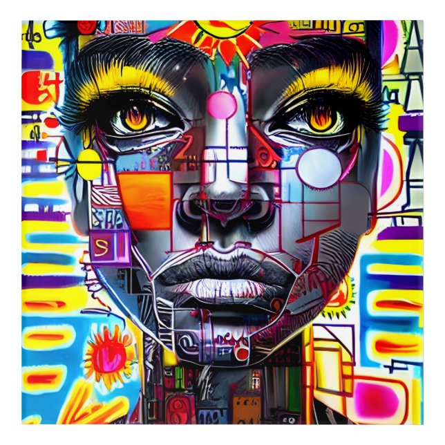  Art  Woman Face Colorful  (Front)